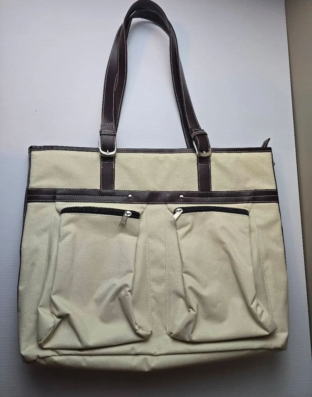 Laptop Bag Cream 3 piece set No Brand